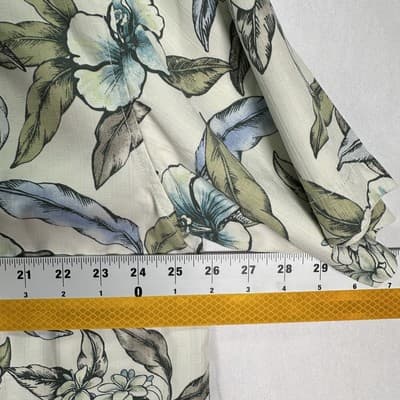 Tommy Bahama Silk Hawaiian Shirt Mens XL Blue Green Floral Original Fit Casual - Thumbnail 8