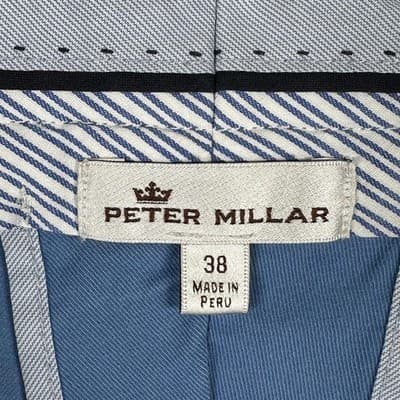 Peter Millar Soft Twill Shorts Mens 38 Blue Chino Flat Front 8" Inseam Casual - Thumbnail 4