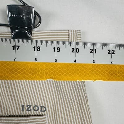 IZOD Golf Shorts Mens 40 Beige Stripe Seersucker Performance Chino 9" Inseam - Thumbnail 9