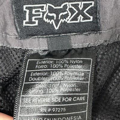 Fox Track Pants Mens 34 X 30 Gray Nylon Cargo Riding Moto Lined Zip Pockets - Thumbnail 6