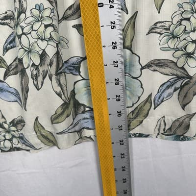 Tommy Bahama Silk Hawaiian Shirt Mens XL Blue Green Floral Original Fit Casual - Thumbnail 7