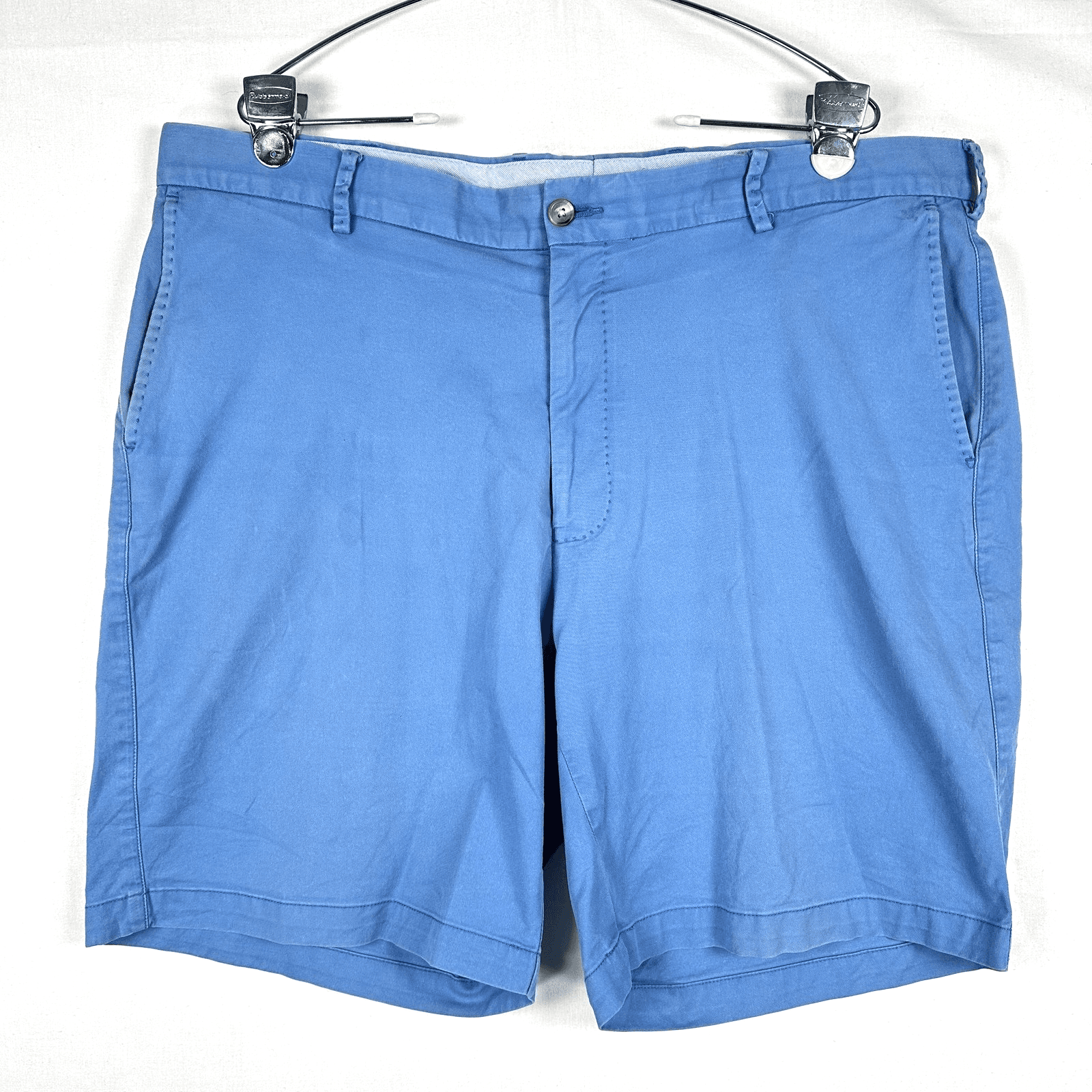 Peter Millar Soft Twill Shorts Mens 38 Blue Chino Flat Front 8" Inseam Casual