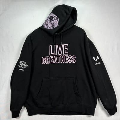 Hard Rock x Messi Live Greatness Hoodie Mens 2L Black San Diego 50th Anniversary - Thumbnail 2