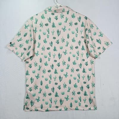 NEW Bad Birdie Mens Large Thorn in Your Side Cactus Golf Polo Pink BBMP001-654 - Thumbnail 3