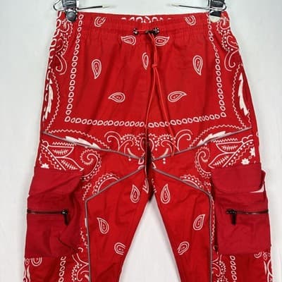 GVAPI Red Bandana Cargo Pants Mens 32 x 30 Aaron Wilhelm Limited Edition 1 / 100 - Thumbnail 3