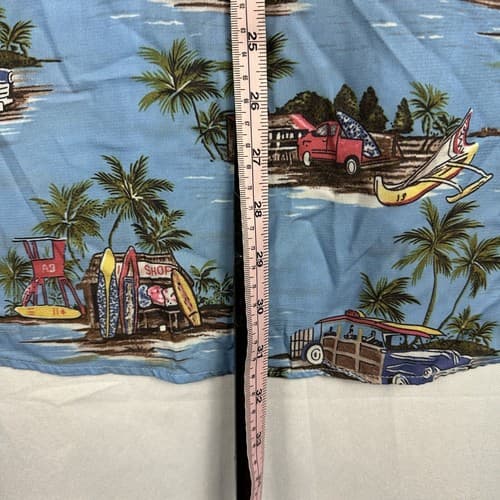 Alex Vando Hawaiian Shirt Mens 2XL Premium Tropical Blue Woodys Easy Care Button - Thumbnail 11