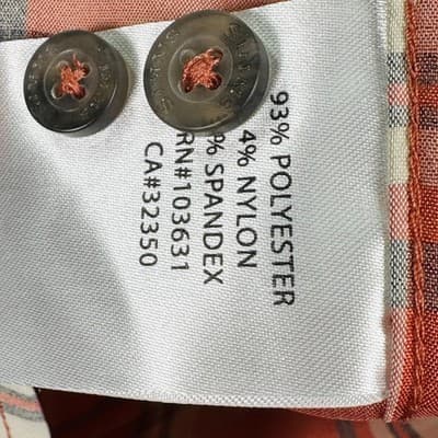 Simms Mens Medium Plaid Fishing Shirt Orange Red UPF Long Sleeve Button Down NEW - Thumbnail 7