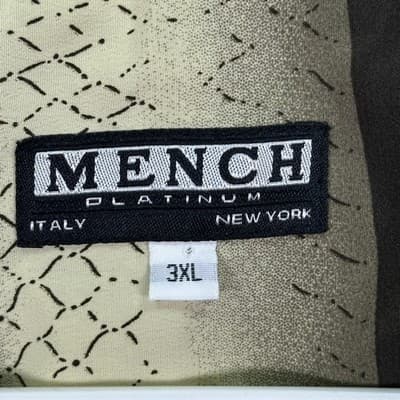 VINTAGE Mench Platinum Shirt Mens 3XL Brown Green Striped Button Up Short Sleeve - Thumbnail 5