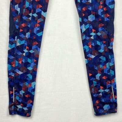 Athleta Be Free Mesh Leggings Women Small Geometric Triangles Stretch Yoga Pants - Thumbnail 3