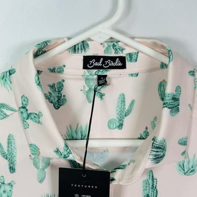 NEW Bad Birdie Mens Large Thorn in Your Side Cactus Golf Polo Pink BBMP001-654 - Thumbnail 5