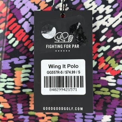 Good Good Golf Wing It Polo Mens Small GG557R-S Abstract Multicolor S/S New - Thumbnail 5