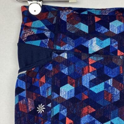 Athleta Be Free Mesh Leggings Women Small Geometric Triangles Stretch Yoga Pants - Thumbnail 5