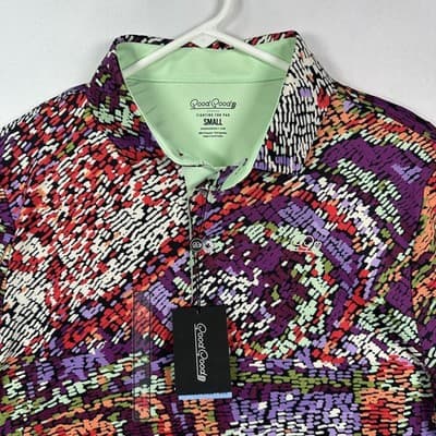 Good Good Golf Wing It Polo Mens Small GG557R-S Abstract Multicolor S/S New - Thumbnail 2