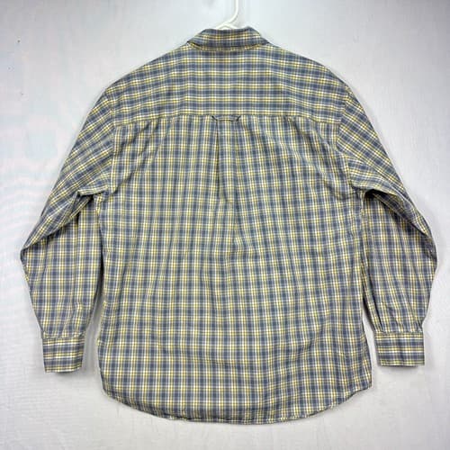 Pendleton Men’s Medium Button Down Shirt Yellow Gray Check Plaid Long Sleeve - Thumbnail 3