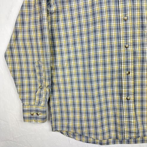 Pendleton Men’s Medium Button Down Shirt Yellow Gray Check Plaid Long Sleeve - Thumbnail 5
