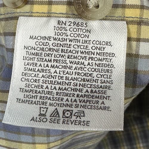 Pendleton Men’s Medium Button Down Shirt Yellow Gray Check Plaid Long Sleeve - Thumbnail 8