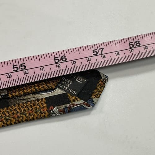 ERMENEGILDO ZEGNA Men's Silk Tie Mulricolor Geometric Golf Bag Necktie ITALY - Thumbnail 9