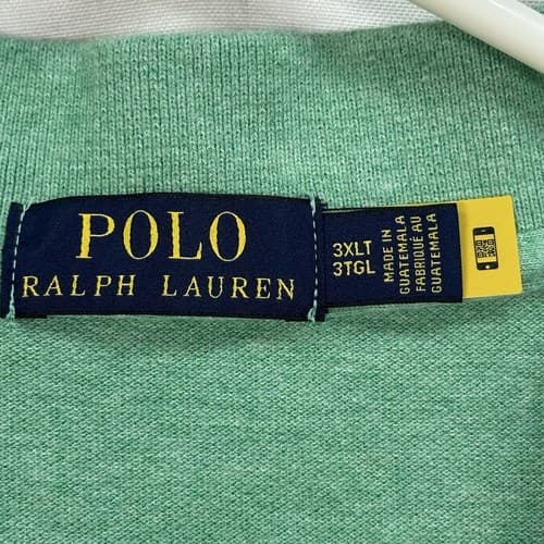 Polo Ralph Lauren Golf Polo Shirt Mens 3XLT Tall Green Stretch Knit Mesh Pony - Thumbnail 5