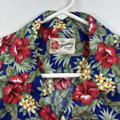 Hilo Hattie Hawaiian Shirt Men Large Multicolor Floral Hibiscus Short Sleeve VTG - Thumbnail 5