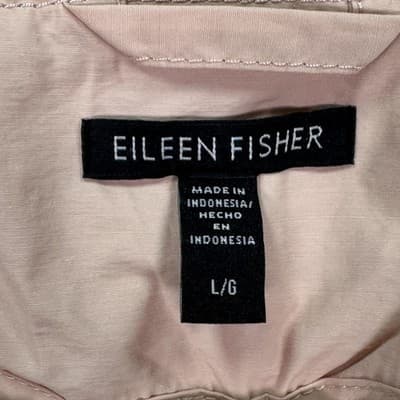 Eileen Fisher Lightweight Jacket Womens Large Pink Hooded Organic Cotton Nylon - Thumbnail 7