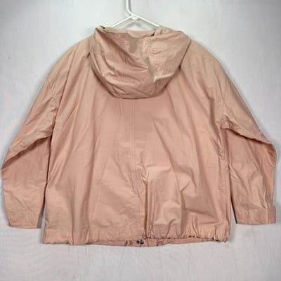 Eileen Fisher Lightweight Jacket Womens Large Pink Hooded Organic Cotton Nylon - Thumbnail 2