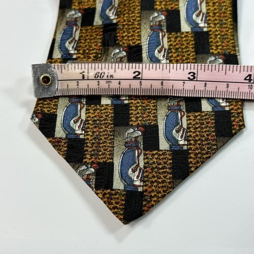 ERMENEGILDO ZEGNA Men's Silk Tie Mulricolor Geometric Golf Bag Necktie ITALY - Thumbnail 8