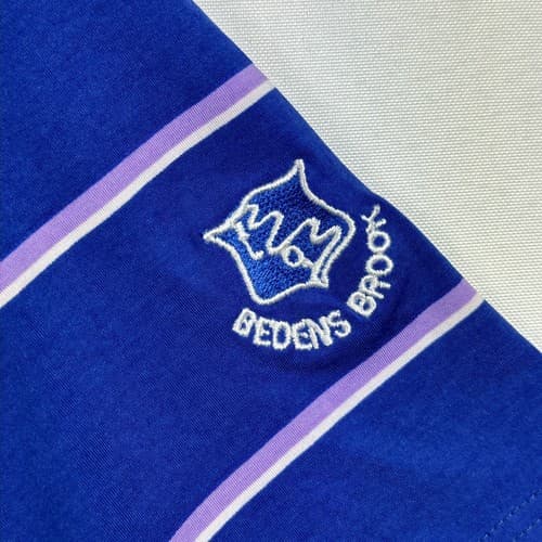 B Draddy Golf Sport Polo Shirt Mens Large Blue Striped Short Sleeve Performance - Thumbnail 10