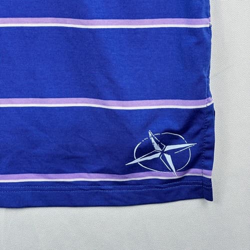 B Draddy Golf Sport Polo Shirt Mens Large Blue Striped Short Sleeve Performance - Thumbnail 13