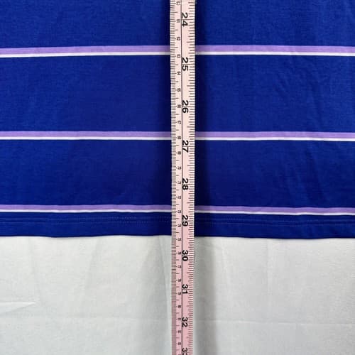 B Draddy Golf Sport Polo Shirt Mens Large Blue Striped Short Sleeve Performance - Thumbnail 12