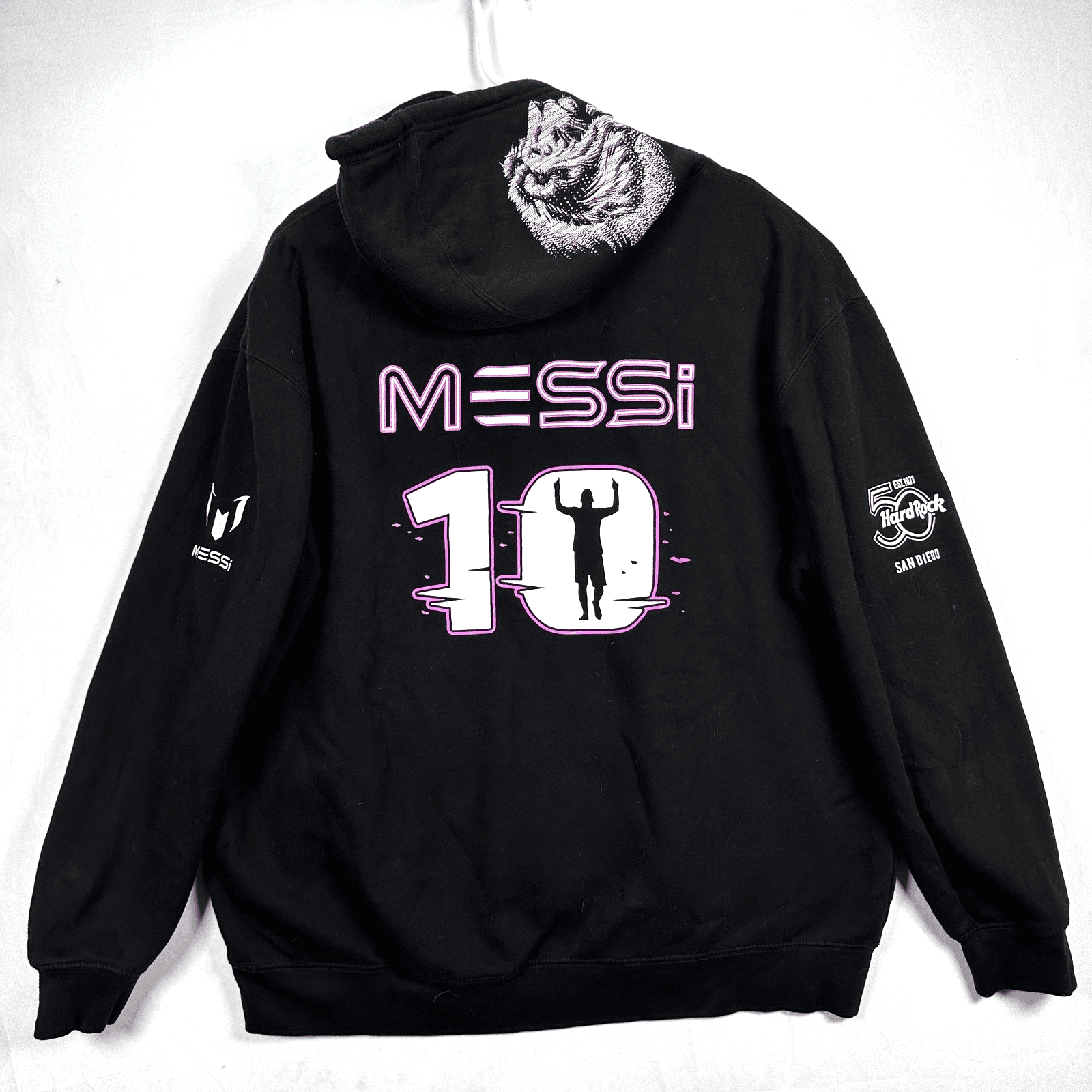 Hard Rock x Messi Live Greatness Hoodie Mens 2L Black San Diego 50th Anniversary - Image 1