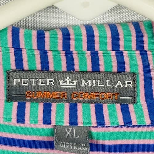 Peter Millar Summer Comfort Mens Size XL Golf Polo Shirt Multicolor Striped - Thumbnail 10