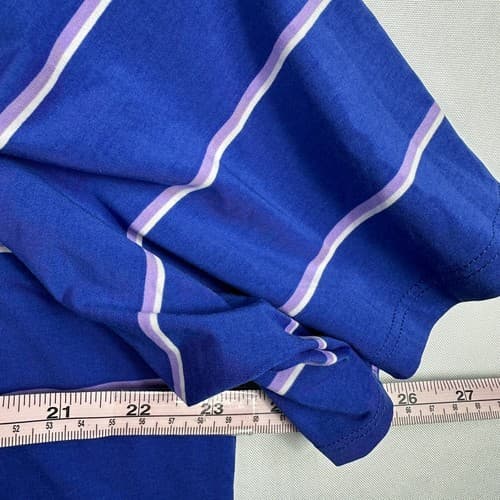 B Draddy Golf Sport Polo Shirt Mens Large Blue Striped Short Sleeve Performance - Thumbnail 11