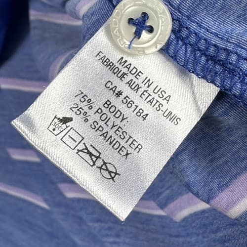 B Draddy Golf Sport Polo Shirt Mens Large Blue Striped Short Sleeve Performance - Thumbnail 9