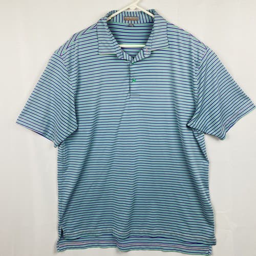 Peter Millar Summer Comfort Mens Size XL Golf Polo Shirt Multicolor Striped - Thumbnail 3