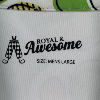 Royal & Awesome Golf Polo Shirt Mens Large Green Golf Course Print Performance - Thumbnail 6