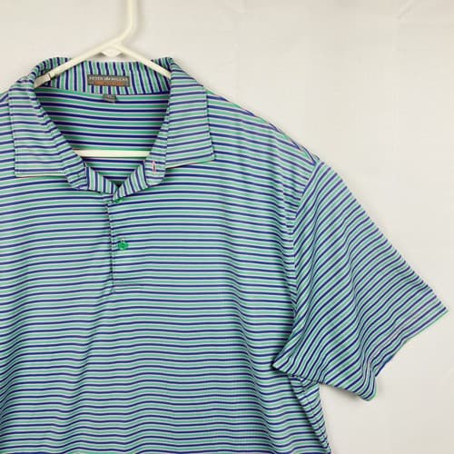 Peter Millar Summer Comfort Mens Size XL Golf Polo Shirt Multicolor Striped - Thumbnail 6