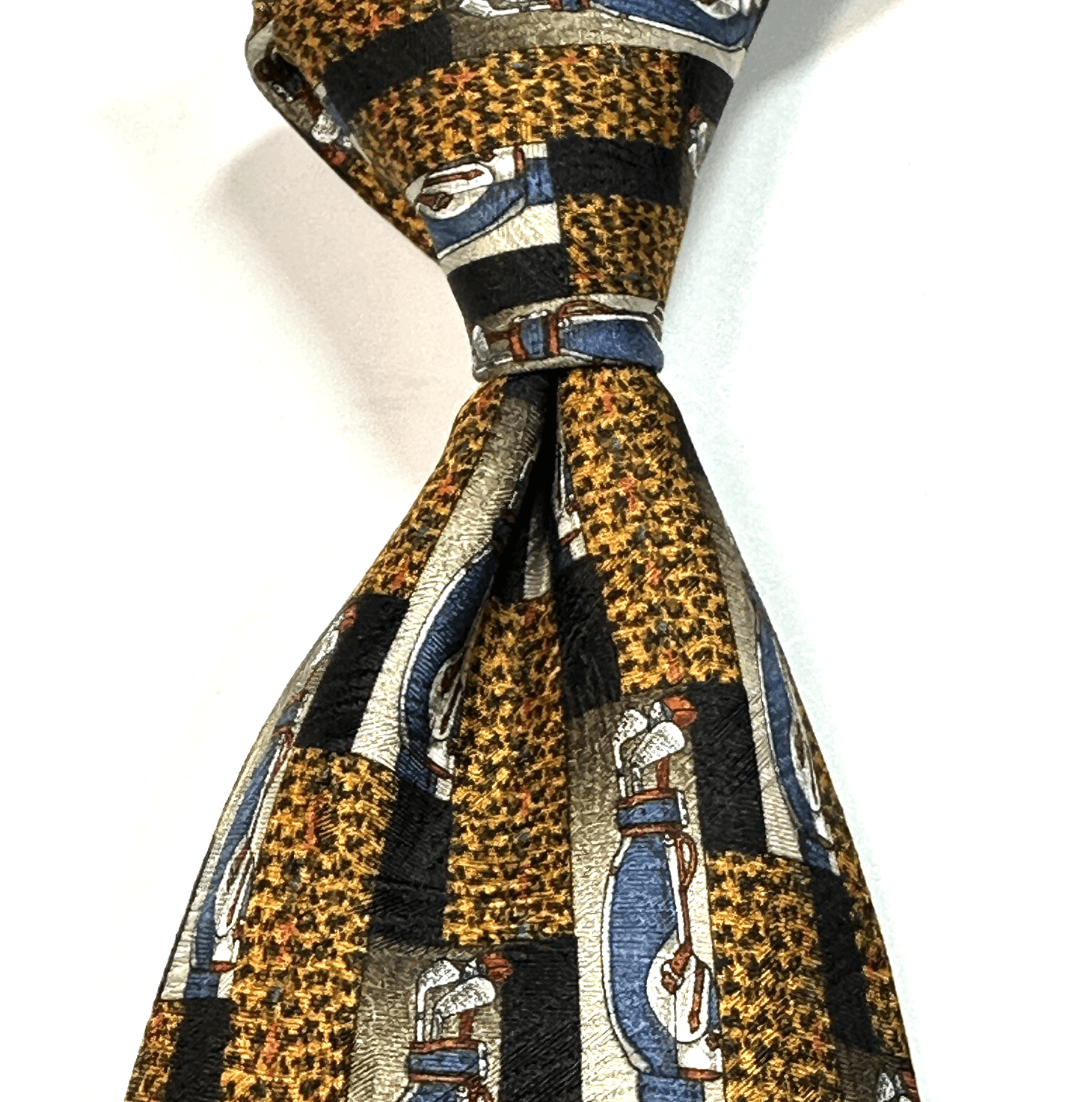 ERMENEGILDO ZEGNA Men's Silk Tie Mulricolor Geometric Golf Bag Necktie ITALY - Image 1