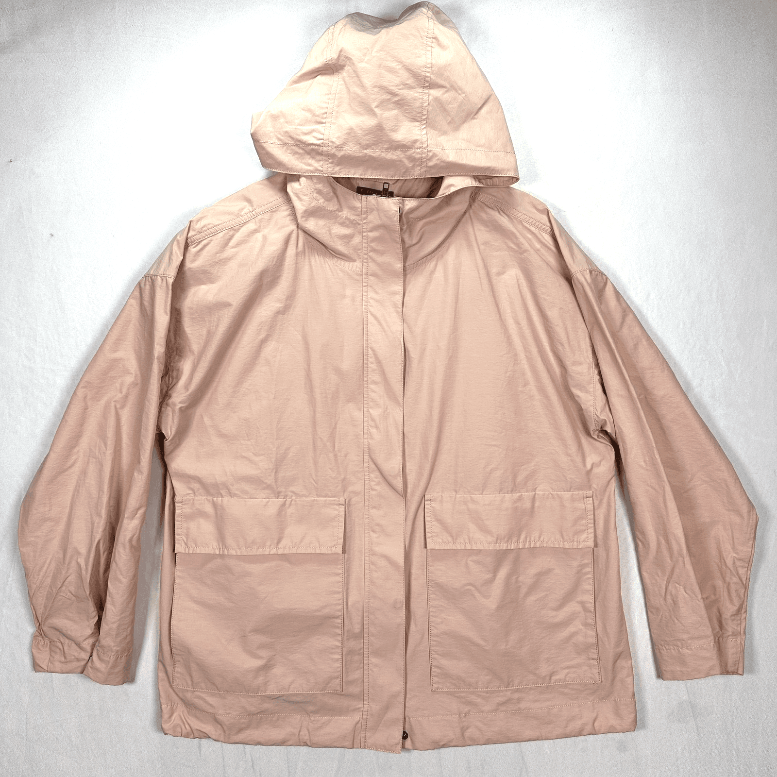 Eileen Fisher Lightweight Jacket Womens Large Pink Hooded Organic Cotton Nylon - Thumbnail 3