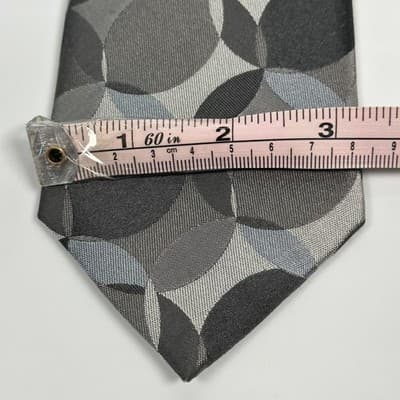 Ted Baker Men 100% Silk Tie Gray Geometric Circles Classic Formal Necktie Luxury - Thumbnail 6
