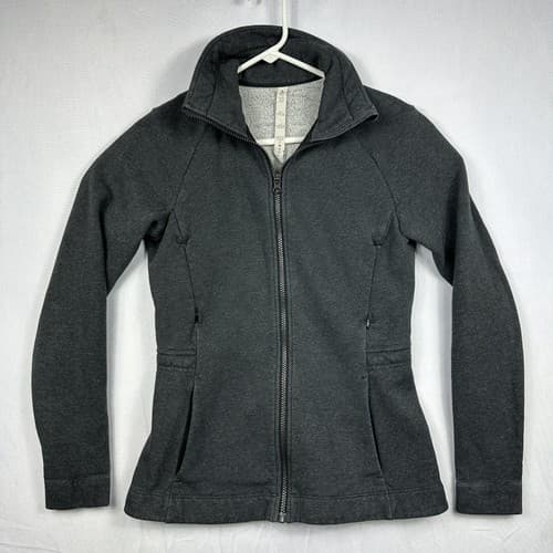Lululemon Huddle and Hustle Jacket Womens 4 Gray Full Zip Stretch LW4AVDS - Thumbnail 2