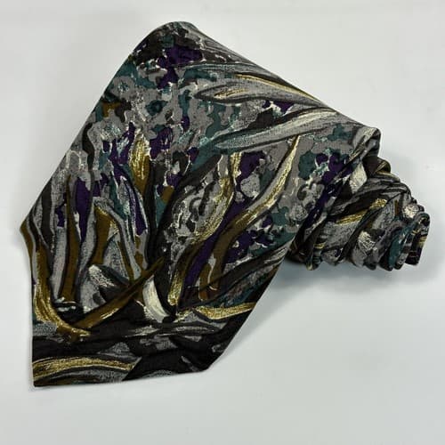 Christian Dior Monsieur Lot (3) Mens 100% Silk Tie Multicolor Abstract Vintage - Thumbnail 6