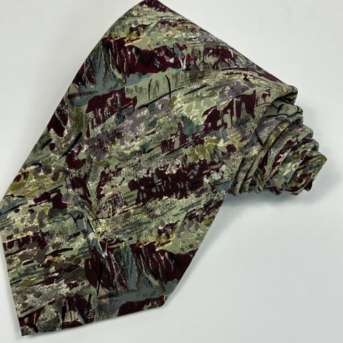 Christian Dior Monsieur Lot (3) Mens 100% Silk Tie Multicolor Abstract Vintage - Thumbnail 5