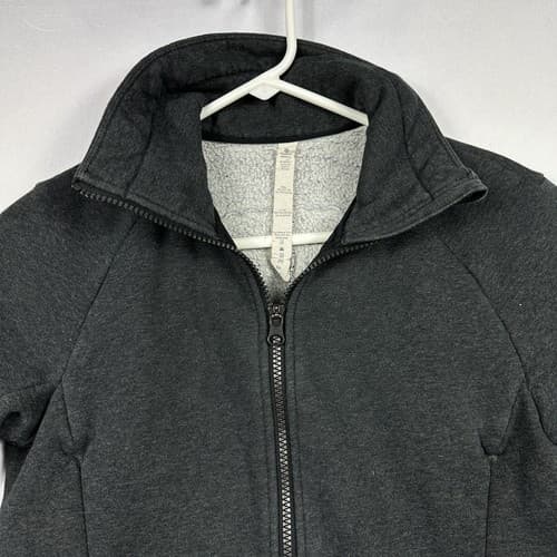 Lululemon Huddle and Hustle Jacket Womens 4 Gray Full Zip Stretch LW4AVDS - Thumbnail 7