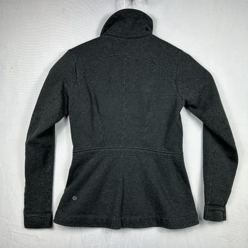 Lululemon Huddle and Hustle Jacket Womens 4 Gray Full Zip Stretch LW4AVDS - Thumbnail 3