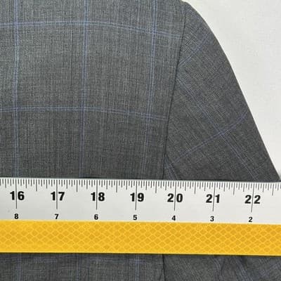 Lauren Ralph Lauren 44 R Blazer Gray Blue Cashmere Plaid Suit Jacket Sport Coat - Thumbnail 10