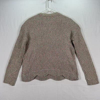 LILLY PULITZER Gliana Sweater Womens Medium Rainbow Metallic Scalloped Hem Crew - Thumbnail 2