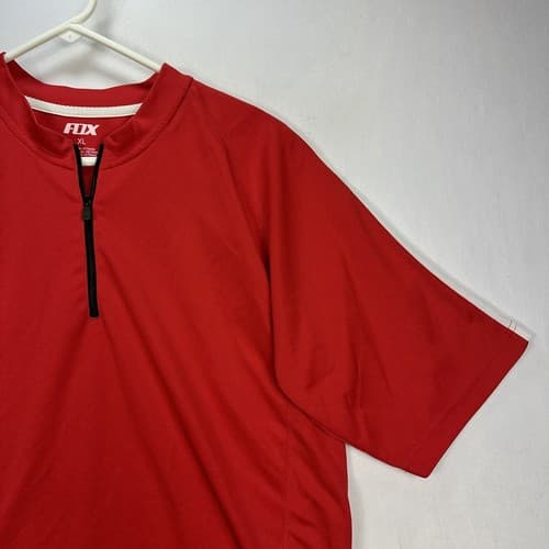 Fox Racing 1/4 Zip Cycling Jersey Men XL Shirt Red Rear Zip Pocket Short Sleeve - Thumbnail 4