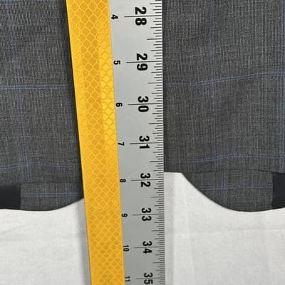 Lauren Ralph Lauren 44 R Blazer Gray Blue Cashmere Plaid Suit Jacket Sport Coat - Thumbnail 8