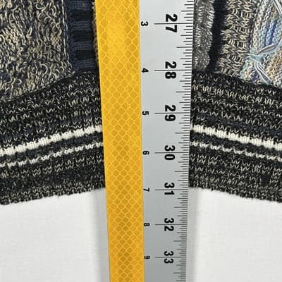 Vintage Bachrach Sweater Mens 2XL Multicolor 3D Textured Coogi Style Chunky Knit - Thumbnail 7