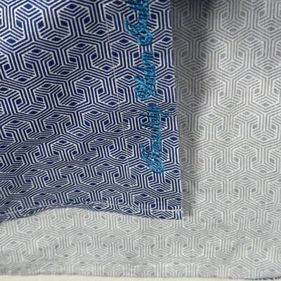 Robert Graham Shirt Mens XL Blue Geometric Koi Fish Button Long Sleeve Flip Cuff - Thumbnail 7